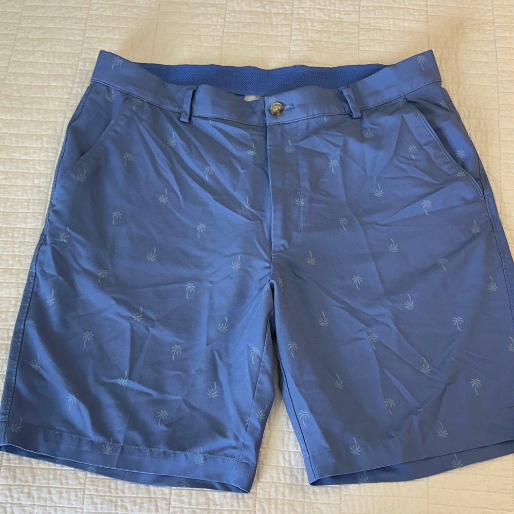 Greg Norman Shorts size 34 Palm Tree Collection Light Blue EUC Preppy - Picture 2 of 6